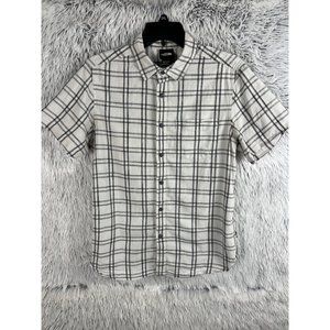 The North Face Shirt Men Medium White Plaid Short Sleeve Hiking Button Down